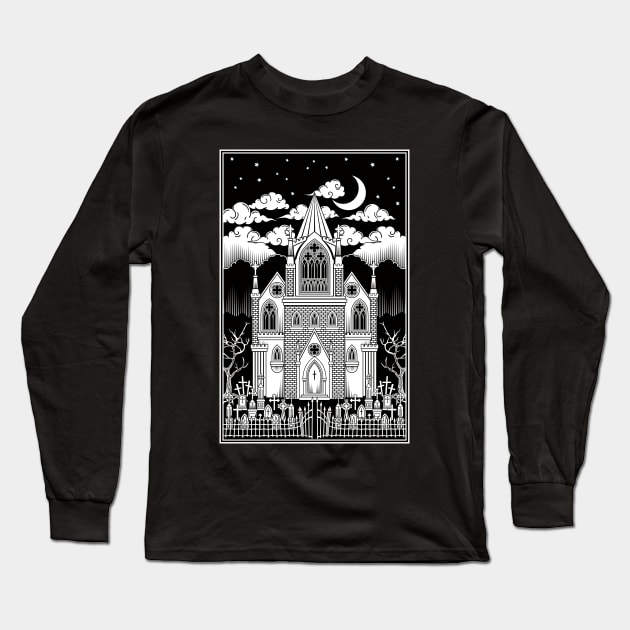 Gothic Cathedral Long Sleeve T-Shirt by RavenWake